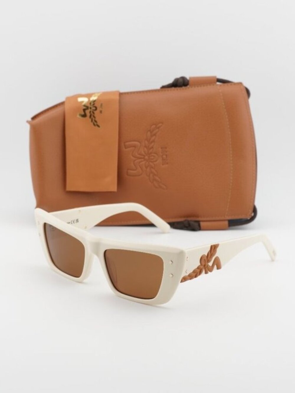 MCM MW0021 25J Cat Eye Sunglasses – White / Brown